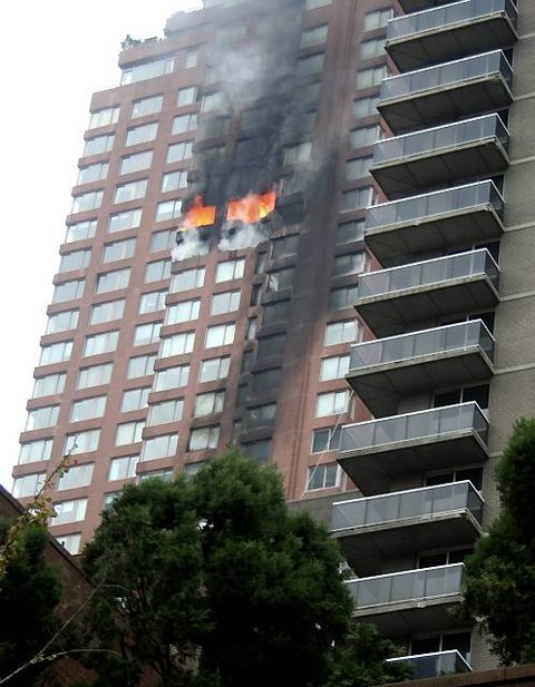 The plane hit a building in New York