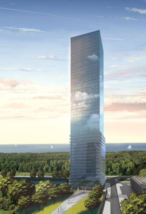 The project of a 202 meter high skyscraper in Gdansk