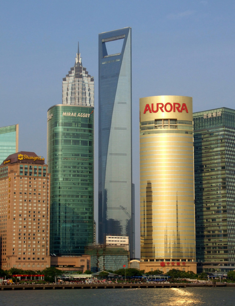 Chiny - Szanghaj - Shanghai World Financial Center (492 m) i Jinmao Tower (421m)