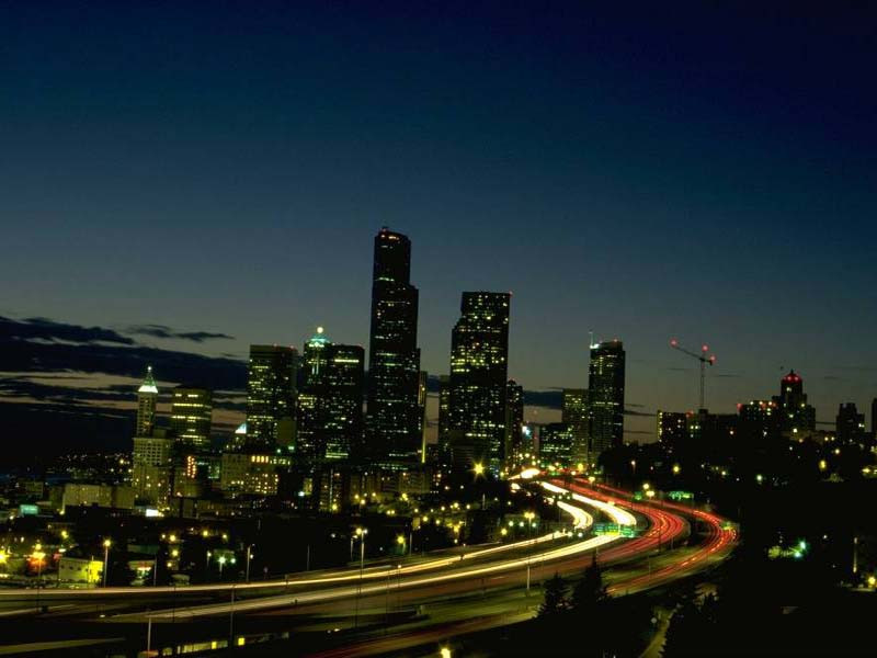 eine der größten Städte bei Nacht