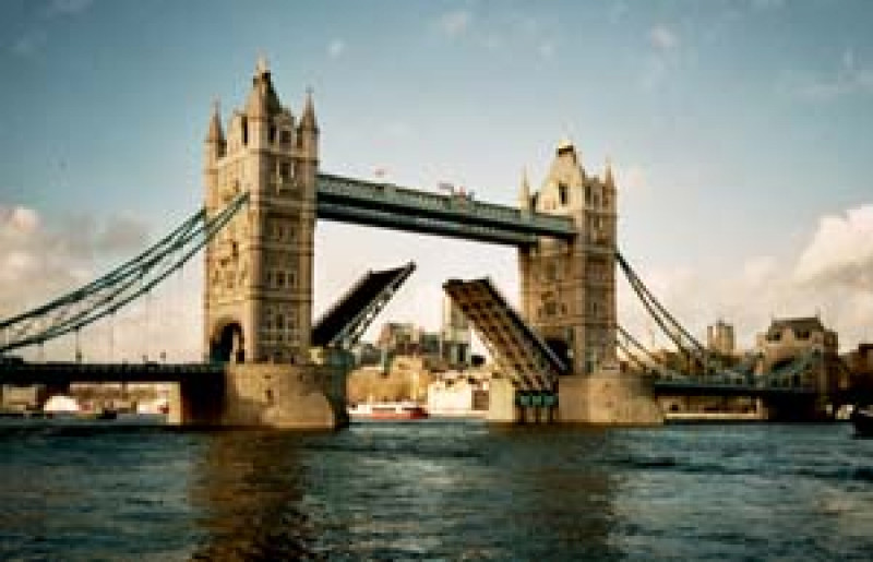view from the ship on Tower Bridge