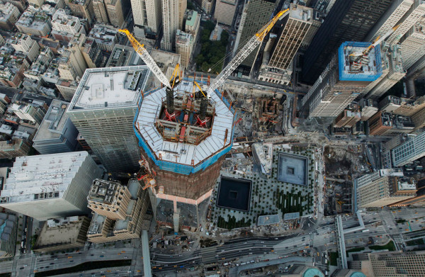 Progress on the construction of the new World Trade Center